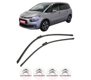 Set stergatoare CITROEN GRAND C4 SPACETOURER (3A_, 3E_) din 2018-2019, pentru parbriz auto, 2 bucati, Bosch Aerotwin, din cauciuc siliconat rezistent, 4 Stickere Auto CITROEN v54399
