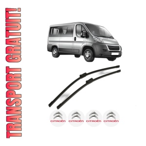 Set stergatoare CITROEN JUMPER II Bus din 2006-2023, pentru parbriz auto, 2 bucati, Bosch Aerotwin, din cauciuc siliconat rezistent, 4 Stickere Auto CITROEN