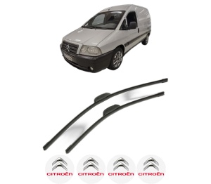 Set stergatoare CITROEN JUMPY II Platform/Chassis din 2006-2011, pentru parbriz auto, 2 bucati, Bosch Aerotwin Retrofit, din cauciuc siliconat rezistent, 4 Stickere Auto CITROEN v52594