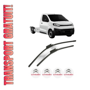 Set stergatoare CITROEN JUMPY III Platform/Chassis (V_) din 2016-2023, pentru parbriz auto, 2 bucati, Bosch Aerotwin, din cauciuc siliconat rezistent, 4 Stickere Auto CITROEN