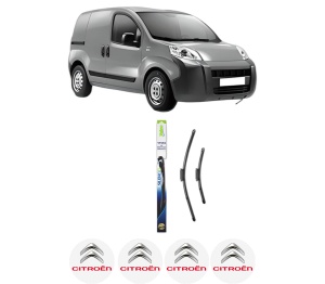 Set stergatoare CITROEN NEMO Box Body/MPV (AA_) din 2008-2010, pentru parbriz auto, 2 bucati, Valeo Silencio Xtrm, din cauciuc siliconat rezistent, 4 Stickere Auto CITROEN v37944