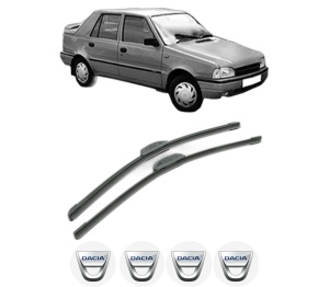 Set stergatoare DACIA SUPERNOVA din 2000-2003, pentru parbriz auto, 2 bucati, Bosch Aerotwin Retrofit, din cauciuc siliconat rezistent, 4 Stickere Auto DACIA v51679