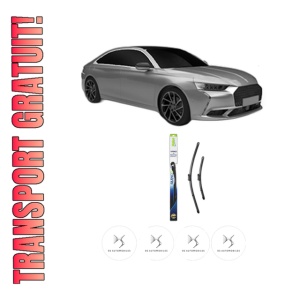 Set stergatoare DS DS 9 (X2_) din 2020-2022, pentru parbriz auto, 2 bucati, Valeo Silencio, din cauciuc siliconat rezistent, 4 Stickere Auto DS
