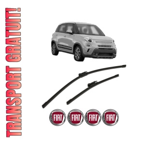Set stergatoare FIAT 500L (351_, 352_) din 2012-2018, pentru parbriz auto, 2 bucati, Bosch Aerotwin Multi, din cauciuc siliconat rezistent, 4 Stickere Auto FIAT