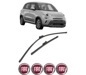 Set stergatoare FIAT 500L (351_, 352_) din 2012-2018, pentru parbriz auto, 2 bucati, Valeo Silencio Xtrm, din cauciuc siliconat rezistent, 4 Stickere Auto FIAT v38004