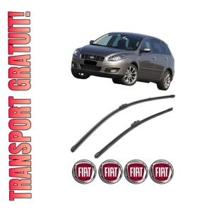 Set stergatoare FIAT CROMA (194_) din 2005-2011, pentru parbriz auto, 2 bucati, Valeo Silencio Xtrm, din cauciuc siliconat rezistent, 4 Stickere Auto FIAT