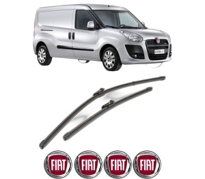 Set stergatoare FIAT DOBLO Bus (263_) din 2010-2023, pentru parbriz auto, 2 bucati, Valeo Silencio Xtrm, din cauciuc siliconat rezistent, 4 Stickere Auto FIAT v38244
