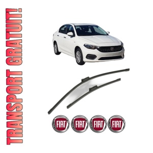 Set stergatoare FIAT TIPO Saloon (356_, 357_) din 2015-2022, pentru parbriz auto, 2 bucati, Bosch Aerotwin, din cauciuc siliconat rezistent, 4 Stickere Auto FIAT