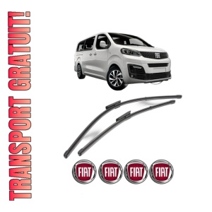 Set stergatoare FIAT ULYSSE Bus din 2022-2023, pentru parbriz auto, 2 bucati, Valeo Silencio Xtrm, din cauciuc siliconat rezistent, 4 Stickere Auto FIAT