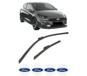 Set stergatoare FORD FIESTA VII (HJ, HF) din 2017-2022, pentru parbriz auto, 2 bucati, Bosch Aerotwin, din cauciuc siliconat rezistent, 4 Stickere Auto FORD v49629