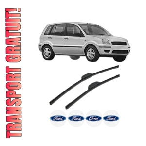 Set stergatoare FORD FUSION (JU_) din 2002-2010, pentru parbriz auto, 2 bucati, Bosch Aerotwin Retrofit, din cauciuc siliconat rezistent, 4 Stickere Auto FORD