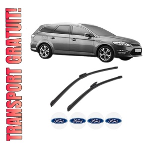 Set stergatoare FORD MONDEO IV Van din 2007-2013, pentru parbriz auto, 2 bucati, Bosch Aerotwin Multi, din cauciuc siliconat rezistent, 4 Stickere Auto FORD
