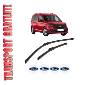 Set stergatoare FORD TOURNEO CONNECT / GRAND TOURNEO CONNECT V761 MPV (SK) din 2022-2024, pentru parbriz auto, 2 bucati, Bosch Aerotwin, din cauciuc siliconat rezistent, 4 Stickere Auto FORD