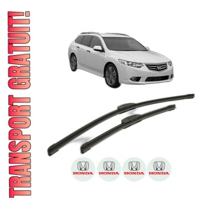 Set stergatoare HONDA ACCORD VII Tourer (CM, CN) din 2003-2008, pentru parbriz auto, 2 bucati, Bosch Aerotwin Retrofit, din cauciuc siliconat rezistent, 4 Stickere Auto HONDA