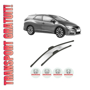 Set stergatoare HONDA CIVIC IX Tourer (FK) din 2014-2016, pentru parbriz auto, 2 bucati, Bosch Aerotwin Retrofit, din cauciuc siliconat rezistent, 4 Stickere Auto HONDA