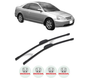 Set stergatoare HONDA CIVIC VII Coupe (EM2) din 2001-2005, pentru parbriz auto, 2 bucati, Bosch Aerotwin Retrofit, din cauciuc siliconat rezistent, 4 Stickere Auto HONDA v47979