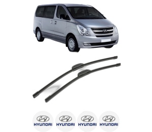 Set stergatoare HYUNDAI H-1 Travel (TQ) din 2008-2011, pentru parbriz auto, 2 bucati, Bosch Aerotwin Retrofit, din cauciuc siliconat rezistent, 4 Stickere Auto HYUNDAI v45059