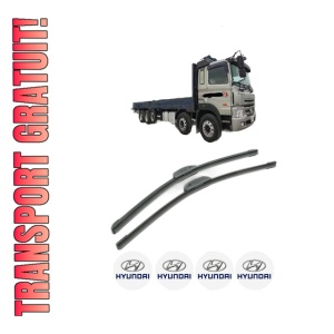 Set stergatoare HYUNDAI HD HEAVY din 2006, pentru parbriz auto, 2 bucati, Bosch Aerotwin Retrofit, din cauciuc siliconat rezistent, 4 Stickere Auto HYUNDAI