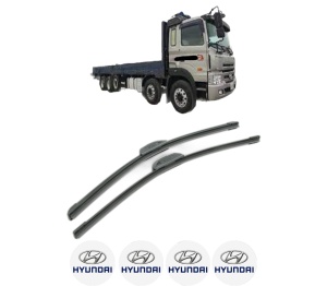Set stergatoare HYUNDAI HD HEAVY din 2006, pentru parbriz auto, 2 bucati, Bosch Aerotwin Retrofit, din cauciuc siliconat rezistent, 4 Stickere Auto HYUNDAI v51619