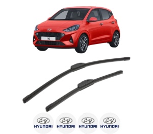 Set stergatoare HYUNDAI i10 III (AC3, AI3) din 2019-2020, pentru parbriz auto, 2 bucati, Bosch Aerotwin Retrofit, din cauciuc siliconat rezistent, 4 Stickere Auto HYUNDAI v50234