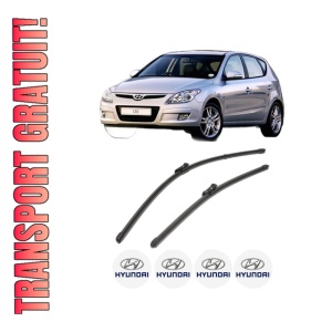 Set stergatoare HYUNDAI i30 Estate (FD) din 2007-2012, pentru parbriz auto, 2 bucati, Valeo Silencio Xtrm, din cauciuc siliconat rezistent, 4 Stickere Auto HYUNDAI
