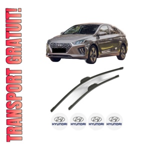 Set stergatoare HYUNDAI IONIQ (AE) din 2016-2022, pentru parbriz auto, 2 bucati, Bosch Aerotwin Retrofit, din cauciuc siliconat rezistent, 4 Stickere Auto HYUNDAI