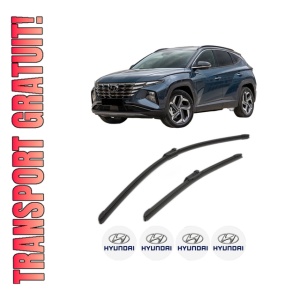 Set stergatoare HYUNDAI TUCSON (NX4E, NX4A) din 2020-2024, pentru parbriz auto, 2 bucati, Bosch Aerotwin, din cauciuc siliconat rezistent, 4 Stickere Auto HYUNDAI