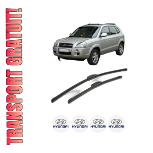 Set stergatoare HYUNDAI TUCSON SUV Van (JM) din 2004-2010, pentru parbriz auto, 2 bucati, Bosch Aerotwin Retrofit, din cauciuc siliconat rezistent, 4 Stickere Auto HYUNDAI