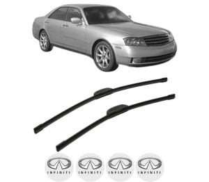 Set stergatoare INFINITI M45 din 2005, pentru parbriz auto, 2 bucati, Bosch Aerotwin Retrofit, din cauciuc siliconat rezistent, 4 Stickere Auto INFINITI v45179