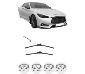 Set stergatoare INFINITI Q60 Coupe din 2013-2016, pentru parbriz auto, 2 bucati, Valeo Silencio, din cauciuc siliconat rezistent, 4 Stickere Auto INFINITI v34464