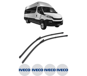 Set stergatoare IVECO DAILY VI Bus din 2014-2021, pentru parbriz auto, 2 bucati, Valeo Silencio Xtrm, din cauciuc siliconat rezistent, 4 Stickere Auto IVECO v35904