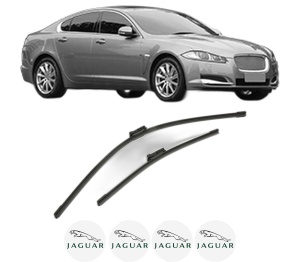 Set stergatoare JAGUAR XF II (X260) din 2015-2020, pentru parbriz auto, 2 bucati, Bosch Aerotwin, din cauciuc siliconat rezistent, 4 Stickere Auto JAGUAR v49994