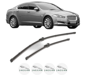 Set stergatoare JAGUAR XF II (X260) din 2015-2020, pentru parbriz auto, 2 bucati, Valeo Silencio, din cauciuc siliconat rezistent, 4 Stickere Auto JAGUAR v35304