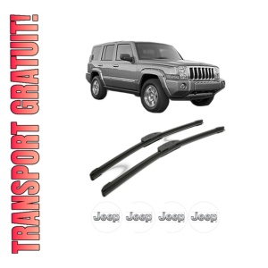 Set stergatoare JEEP COMMANDER (XK, XH) din 2005-2009, pentru parbriz auto, 2 bucati, Bosch Aerotwin Retrofit, din cauciuc siliconat rezistent, 4 Stickere Auto JEEP