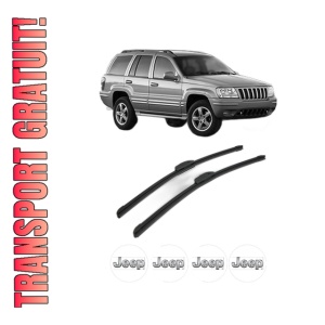 Set stergatoare JEEP GRAND CHEROKEE II (WJ, WG) din 1998-2005, pentru parbriz auto, 2 bucati, Bosch Aerotwin Retrofit, din cauciuc siliconat rezistent, 4 Stickere Auto JEEP