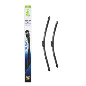 Set stergatoare JEEP RENEGADE VAN (BU, B1) din 2014-2018, pentru parbriz auto, 2 bucati, Valeo Silencio Xtrm, din cauciuc siliconat rezistent, 4 Stickere Auto JEEP v35871