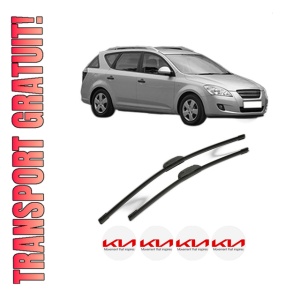 Set stergatoare KIA CEE'D SW (ED) din 2007-2012, pentru parbriz auto, 2 bucati, Bosch Aerotwin Retrofit, din cauciuc siliconat rezistent, 4 Stickere Auto KIA