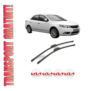 Set stergatoare KIA CERATO II Saloon (TD) din 2009-2014, pentru parbriz auto, 2 bucati, Bosch Aerotwin Retrofit, din cauciuc siliconat rezistent, 4 Stickere Auto KIA