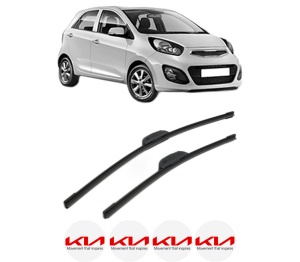 Set stergatoare KIA PICANTO II (TA) din 2011-2013, pentru parbriz auto, 2 bucati, Bosch Aerotwin Retrofit, din cauciuc siliconat rezistent, 4 Stickere Auto KIA v42809