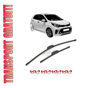 Set stergatoare KIA PICANTO III (JA) din 2017-2020, pentru parbriz auto, 2 bucati, Bosch Aerotwin Retrofit, din cauciuc siliconat rezistent, 4 Stickere Auto KIA