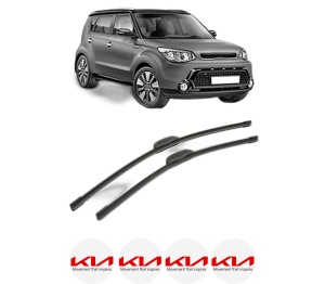 Set stergatoare KIA SOUL II (PS) din 2014-2018, pentru parbriz auto, 2 bucati, Bosch Aerotwin Retrofit, din cauciuc siliconat rezistent, 4 Stickere Auto KIA v44999