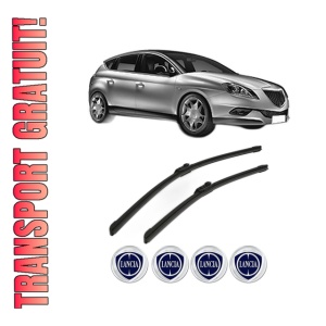 Set stergatoare LANCIA DELTA III (844_) din 2008-2014, pentru parbriz auto, 2 bucati, Bosch Aerotwin, din cauciuc siliconat rezistent, 4 Stickere Auto LANCIA