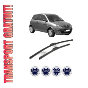 Set stergatoare LANCIA YPSILON (843_) din 2003-2011, pentru parbriz auto, 2 bucati, Bosch Aerotwin Retrofit, din cauciuc siliconat rezistent, 4 Stickere Auto LANCIA