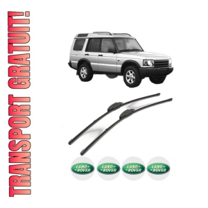 Set stergatoare LAND ROVER DISCOVERY III (L319) din 2004-2009, pentru parbriz auto, 2 bucati, Valeo Silencio Xtrm, din cauciuc siliconat rezistent, 4 Stickere Auto LAND ROVER