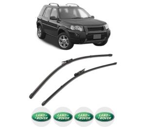 Set stergatoare LAND ROVER FREELANDER 2 (L359) din 2006-2014, pentru parbriz auto, 2 bucati, Valeo Silencio Xtrm, din cauciuc siliconat rezistent, 4 Stickere Auto LAND ROVER v39264