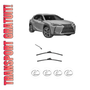 Set stergatoare LEXUS UX (_AA1_, _AH1_, _MA1_) din 2018-2024, pentru parbriz auto, 2 bucati, Valeo Silencio, din cauciuc siliconat rezistent, 4 Stickere Auto LEXUS