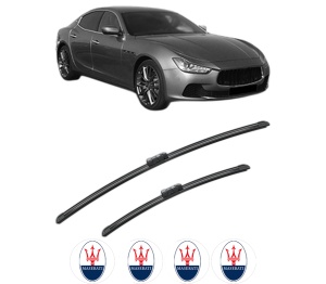 Set stergatoare MASERATI GHIBLI III (M157) din 2013-2017, pentru parbriz auto, 2 bucati, Bosch Aerotwin, din cauciuc siliconat rezistent, 4 Stickere Auto MASERATI v49449