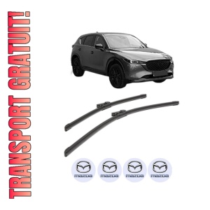 Set stergatoare MAZDA CX-5 (KF) din 2016-2023, pentru parbriz auto, 2 bucati, Bosch Aerotwin, din cauciuc siliconat rezistent, 4 Stickere Auto MAZDA