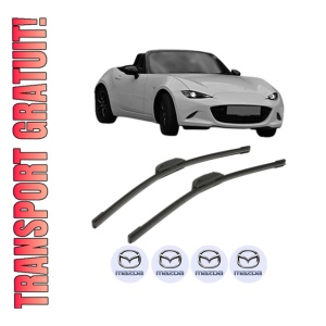 Set stergatoare MAZDA MX-5 IV (ND__) din 2015-2018, pentru parbriz auto, 2 bucati, Bosch Aerotwin Retrofit, din cauciuc siliconat rezistent, 4 Stickere Auto MAZDA