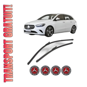 Set stergatoare MERCEDES-BENZ B-CLASS Sports Tourer (W247) din 2018-2022, pentru parbriz auto, 2 bucati, Valeo Silencio Xtrm, din cauciuc siliconat rezistent, 4 Stickere Auto MERCEDES-BENZ